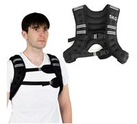 Costway Gilet Lestée 5kg Réglable Veste Lestée Pour Entrainement Et Musculation Exercice Noir Avec Bande Réflectrice Multicolore