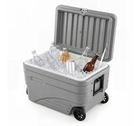 COSTWAY Glacière Rigide à roulettes 50L/70L/80 L/98 L | Glacière Isotherme Portable Rétention de Glace 5-7 Jours avec Bouchon de Vidange Poignée pour Camping Voiture Pêche Plage