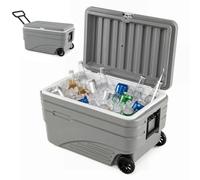 COSTWAY Glacière Rigide à roulettes 50L/70L/80 L/98 L | Glacière Isotherme Portable Rétention de Glace 5-7 Jours avec Bouchon de Vidange Poignée pour Camping Voiture Pêche Plage