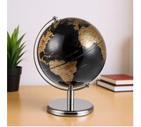 COSTWAY Globe Terrestre 20CM Métal Noir et Or - Créatif Cadeau Idéal - Décoration de Bureau,École,Salon Moderne