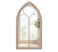 COSTWAY Grand Miroir Mural Arche Exterieur Interieur, Miroir Decoration Murale de Fenêtre, Cadre Métallique, 4 mm Réflexion HD, Matériau Anti-Explosion, pour Salon Entrée Jardin (111,5 x 60,5 cm)