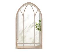 COSTWAY Grand Miroir Mural Arche Exterieur Interieur, Miroir Decoration Murale de Fenêtre, Cadre Métallique, 4 mm Réflexion HD, Matériau Anti-Explosion, pour Salon Entrée Jardin (83 x 48 cm)