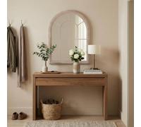 COSTWAY Grand Miroir Mural Arche Exterieur Interieur, Miroir Decoration Murale de Fenêtre, Cadre Métallique, 4 mm Réflexion HD, Matériau Anti-Explosion, pour Salon Entrée Jardin (88 x 69,5 cm)