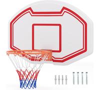 COSTWAY Grand panier de basket-ball à fixer au mur, panier mural pour l'intérieur & l'extérieur avec panneau arrière incassable de 91 x 61 cm