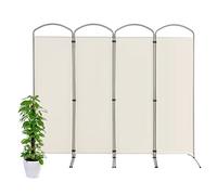COSTWAY Grand Paravent Pliant à 4 Panneaux, Séparateur de Pièce Pliable, Séparateur d’Ecran en Tissu Autoportant, Cloison de Pièce Extra Large, pour Salon/Chambre/Bureau (Beige)