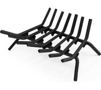 COSTWAY Grille pour bois de chauffage de 46 cm de long, 7 barres en métal massif robuste, support de bois de chauffage résistant à la rouille pour cheminée, foyer extérieur, camping