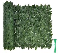 COSTWAY Haie Artificielle Brise-Vue Anti-UV 300 x 100 CM, Grillage Végétal DIY Artificiel Feuillage Réaliste PE, 10 Attaches