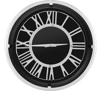 COSTWAY Horloge murale sans tic-tac, grande horloge radiocommandée moderne pour salon, bureau, chambre, noir, φ34,5x12cm