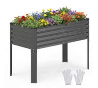 COSTWAY Jardinière Surélevée en Métal (Gris)
