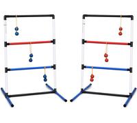 COSTWAY Jeu de lancer d'échelle, Laddergolf, Set de golf d'échelle avec traceur de score intégré, 6 bolas PE et sac de transport inclus, jeu pour toute la famille pour pelouse, plage, fêtes