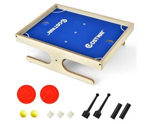 COSTWAY Jeu de Société Magnétique pour 2 Joueurs, Mini Baby-Foot avec 2 Boules, 2 Poignées Magnétiques, 2 Marqueurs et 3 Aimants, Jeu d'adresse pour Enfants et Adultes, 45 x 33,5 x 14 cm