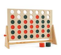 COSTWAY Jeux Puissance 4 Géant Enfant avec 42 Jetons, Jeu de Société en Bois de Pin, Jeu d'Adresse Intérieur Extérieur pour Enfants Adultes pour Jardin Salon Fête