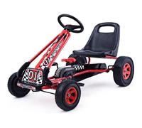 Costway Kart À Pédales En Métal 1 Place Rouge Avec Roues En Caoutchouc 101 X 61 X 62cm Convient Pour 3 À 8 Ans Go Karting Enfant