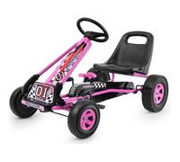 COSTWAY Kart à Pédales en Métal 1 Place Vert avec Roues en Caoutchouc 101 x 61 x 62cm Convient pour 3 à 8 ans Go Karting Enfant