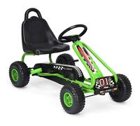 CostwayKart à Pédales Vélo et Véhicule pour Enfants Siège Réglable avec Frein à Main 3-6Ans Vert