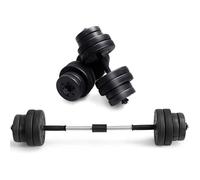 COSTWAY Kit Haltères Réglable Musculation 30KG 2 en 1 Haltère Courte Poids 8 x 2,5kg+8 x 1,25kg Poignée Confortable 100cm