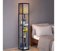 COSTWAY Lampadaire avec 3 Niveaux Etagère 220-240V,60W Design Scandinave Lampe sur Pied pour Chambre et Salon (Ampoule Non Inclus)