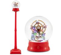 COSTWAY Lampadaire de Noël Musical 153CM - 15 LED 8 Mélodies Décoration de Noël - Lanterne Boule à Neige Soufflante sur Pied