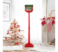 COSTWAY Lampadaire Musical de Noël de 150 cm, Lampadaire avec Lanterne Boule de Neige avec Arbre Père Noël Soldat et Boîtes Cadeaux, Activée par Le Son, Décoration pour Maison Porche