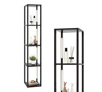 COSTWAY Lampadaire sur Pied Salon avec Cinq Effets d'Éclairage, Infinite Dimmable, Contrôle Tactile & Télécommande, 4 Températures de Couleur, Lampe pour Salon Chambre Bureau (Noyer,Modèle 1)