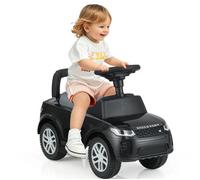 COSTWAY Land Rover Porteur Enfants avec Volant, Klaxon, Bruit de Moteur, Rangement sous le Siège, pour 12 à 36 Mois, 25 kg, Noir