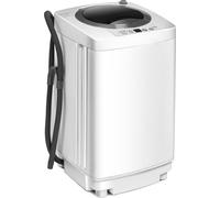 COSTWAY Lave-linge, chargement par le haut, machine à laver entièrement automatique Mini-lave-linge, capacité 3,5kg, 7 programmes, pompe, affichage LED,
