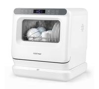 COSTWAY Lave-Vaisselle de Table 850W, Mini Lave Vaisselle Posable Portable avec Réservoir d'Eau de 8,25 L, 6 Programmes, Fonction de Conservation, Soins pour Bébé, Lavage des Fruits