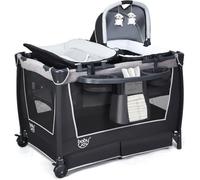 Costway Lit Parapluie Bébé 6 En 1 Avec Matelas,Barre Détachable Avec Auvent Réglable & 2 Jouets Musique Et Sac De Transport 0-3 Ans Multicolore