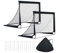 COSTWAY Lot de 2 Cages de Foot Portable Pop-up pour Jardin Entraînement