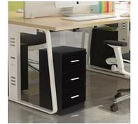 Costway lot de 2 caisson de bureau meuble de rangement avec 3 tiroirs pour documents noir G