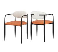 COSTWAY Lot de 2 Chaises de Salle à Manger Modernes, Chaises de Cuisine en Similicuir avec Siège Rembourré, Dossier Courbé, Cadre en Métal, Fauteuils d'Appoint pour Salle à Manger, Salon