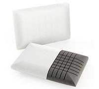 COSTWAY Lot de 2 Oreillers Ergonomique Cervical Orthopédique, Coussins en Mousse à Mémoire de Forme avec Charbon, Découpe 3D, Housse Amovible et Lavable, pour Soulager Les Douleurs, 40 x 60, Blanc