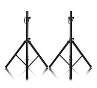 COSTWAY Lot de 2 Pied d'Enceinte Trépied de Haut-Parleurs en Fer+PP Hauteur Réglable 97-181 cm Excellente Stabilité Pieds Antidérapant Capacité de Charge 50 kg Noir