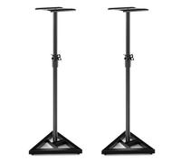 COSTWAY Lot de 2 Pieds d'Enceintes - Hauteur Réglable 97-157CM, Goupille de Sécurité, Plate-forme 23x23CM - Supports pour Enceintes