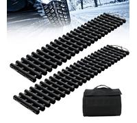 COSTWAY Lot de 2 Tapis de Traction pour Pneus, Plaques de Récupération TPR Portables Aide à la Traction d'Urgence, 100 x 21 cm