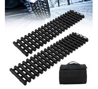 COSTWAY Lot de 2 Tapis de Traction pour Pneus, Plaques de Récupération TPR Portables Aide à la Traction d'Urgence, 80 x 21 cm