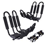 COSTWAY Lot de 4 Barres de Toit de Voiture pour Kayaks Support de Kayaks en Forme de U pour Voyager 36 x 20 x 15 cm Noir