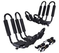 Costway Lot De 4 Barres De Toit Pour Kayaks Support De Bagage De Toit De Voiture En Forme De U Pour Voyager 36 X 20 X 15 Cm Noir