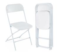COSTWAY Lot de 4 Chaises Pliantes en Métal, Chaises de Jardin Portables avec Capacité Statique de 350 kg, pour Chambre Mariage Fête