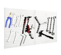 COSTWAY Lot de 4 Panneaux Perforés Mural pour Rangement d'Outils Magnétiques 32 Aimants Puissants avec Trous Pré-percés pour Clés