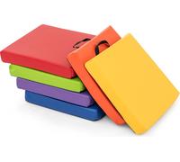 COSTWAY Lot de 6 Coussins d'assise carrés pour enfants, 40x40cm Coussin de sol avec poignée & fermeture éclair, Coussin de chaise Multicolore, Coussin principal rehausseur