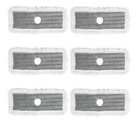 COSTWAY Lot de 6 Serpillère en Microfibre Mixte, Haute Absorption, Tampons Lavables Réutilisables, Lingette Recharge Compatible avec Balai Plat pour Sols, Carrelage, 35 x 16,5 cm