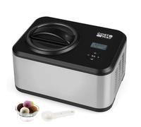 COSTWAY Machine à glaces 1,5L avec Compresseur Intégré, Écran LCD, Minuterie 24 H, Cuve Amovible Inoxydable