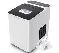 COSTWAY Machine à Glaçons 15 kg en 24h, Glaçons Automatiques Rapide Prêt en 6 Min, Ice Maker avec Nettoyage Automatique Commande Tactile Couvercle en Verre 1,5 L, Blanc/Noir (blanc)