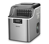 COSTWAY Machine à Glaçons 18kg en 24h, Machine a Glacons à Affichage LCD, Minuterie 24 Heures, 24 Glaçons en 15-20 Minutes, Autonettoyant, Réservoir d'Eau 3,2 L, pour Maison, Camping, Fête