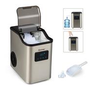 COSTWAY Machine à Glaçons en Pépites 24kg/jour 180W Recharge d'Eau 2,5L à 2 Voies Auto-nettoyante Commande Tactile LED Minuterie