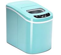 COSTWAY Machine à Glaçons Portable avec Réservoir d'Eau de 2,2 L, Bac à Glace de 0,7 kg et Pelle à Glace, 12KG/24H, 9 glaçons par 6-13 Min, Machine à Glaçons pour Maison, Bar, etc. (Turquoise)