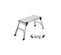 COSTWAY Marchepied Escabeau en Aluminium Pliant 110x40x49CM avec Surface Antidérapante et Coussin Charge 150KG Plateforme de Travail
