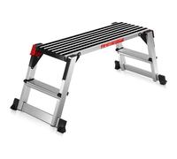 COSTWAY Marchepied Escabeau en Aluminium Pliant 96 x 30 x 50CM Charge 150KG Pied Antidérapant pour Maison,Atelier et Garage