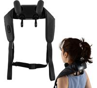 COSTWAY masseur de cou, masseur d'épaule, 4D pétrissage machine de massage shiatsu avec 2 niveaux de chaleur, portable masseur de dos sans fil noir